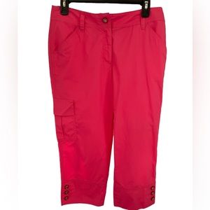 Pink rafaella below the knee cropped pants, Size 6